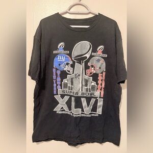Super Bowl XLVI Black Graphic Tee